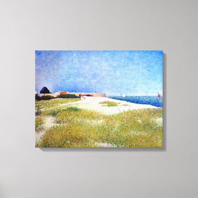 Georges Seurat View of Fort Samson Canvastryck (Framsida)