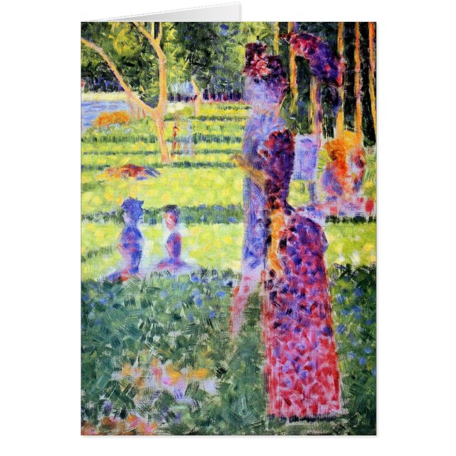 Georges Seurat, Vintage Pointillism Hälsningskort (Framsidan)