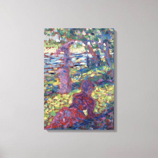 Georges Seurat Woman i en park Canvastryck (Framsida)
