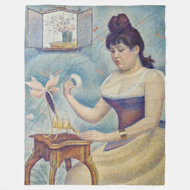 Georges Seurat - Young Woman Powdering Herself Fleecefilt (Framsidan)