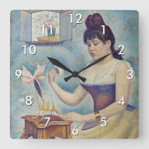Georges Seurat - Young Woman Powdering Herself Fyrkantig Klocka