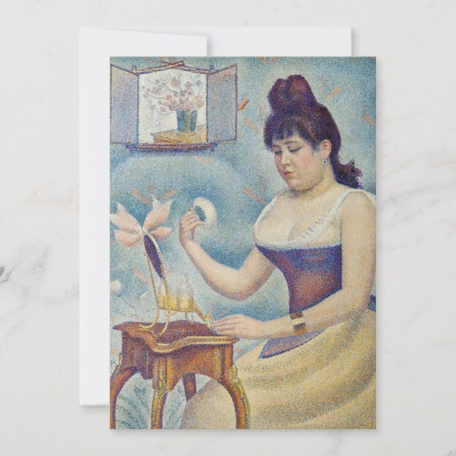Georges Seurat - Young Woman Powdering Herself Inbjudningar (Framsida)