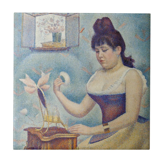 Georges Seurat - Young Woman Powdering Herself Kakelplatta (Framsidan)
