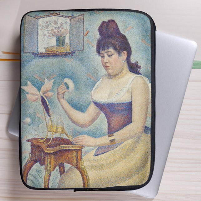Georges Seurat - Young Woman Powdering Herself Laptop Fodral (Skapare uppladdad)