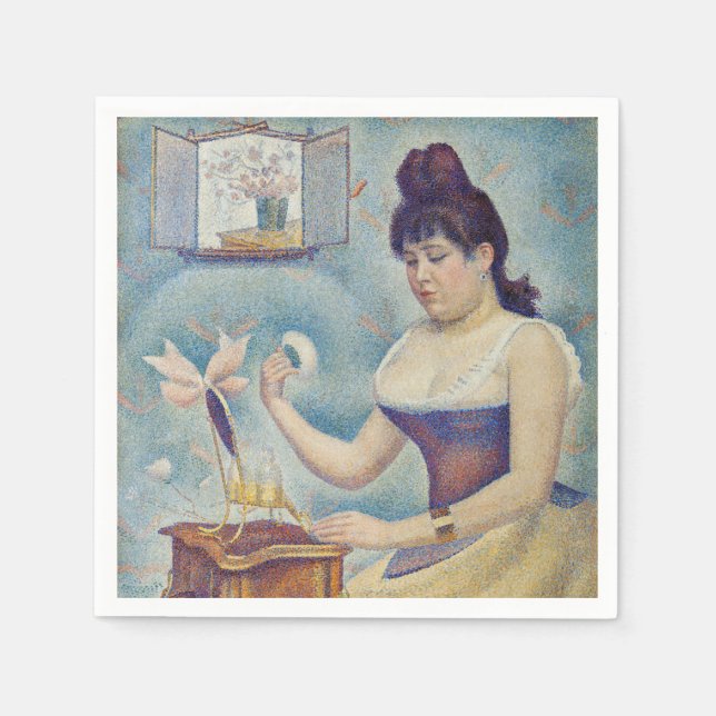 Georges Seurat - Young Woman Powdering Herself Pappersservett (Framsidan)