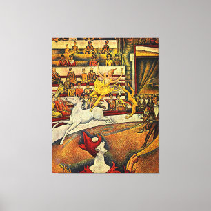 Georges Seurat's Circus (1891) - Clown & Rider Canvastryck