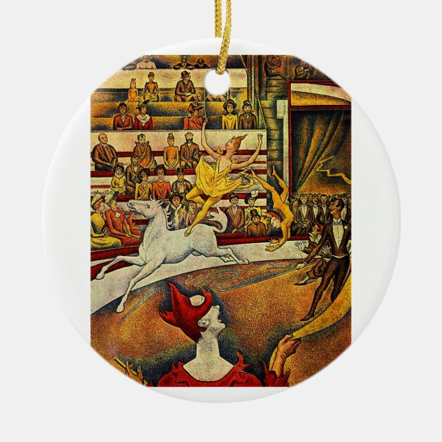 Georges Seurat's Circus (1891) Julgransprydnad Keramik (Framsidan)