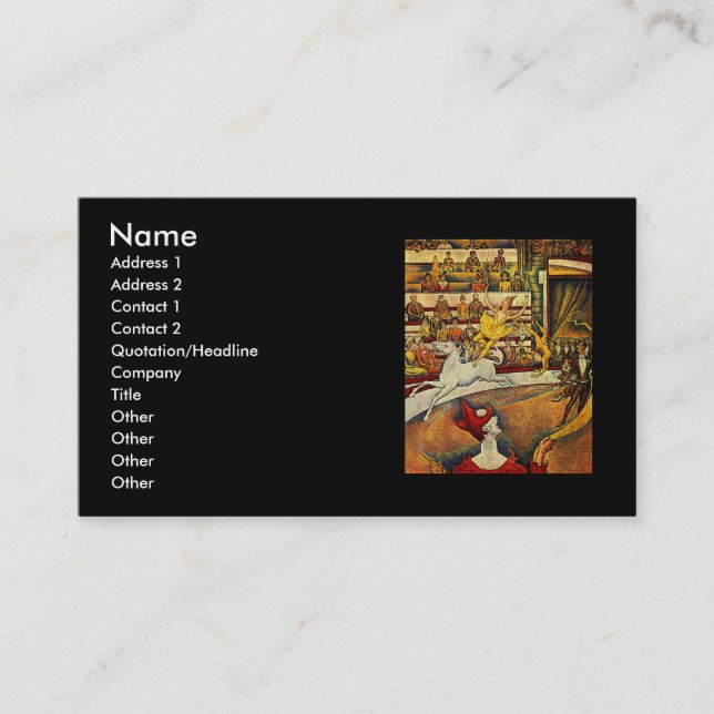 Georges Seurat's Circus (1891) Visitkort (Framsida)