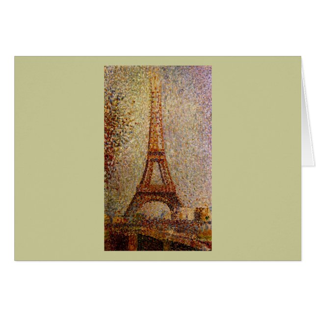 Georges Seurats målning: Eiffel Torn (1889) Hälsningskort (Framsidan Horizontal)
