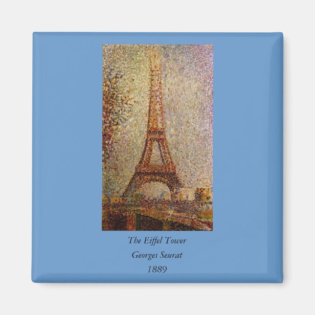 Georges Seurats målning: Eiffel Torn (1889) Magnet (Framsidan)