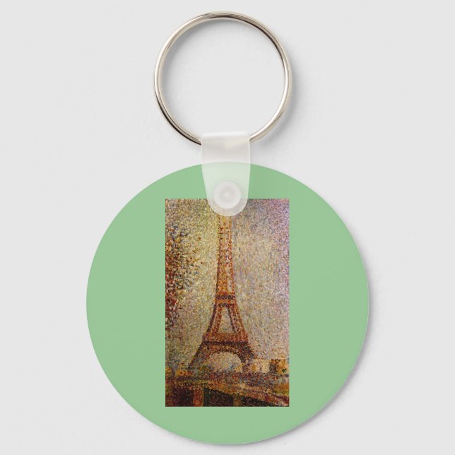 Georges Seurats målning: Eiffel Torn (1889) Nyckelring (Framsida)