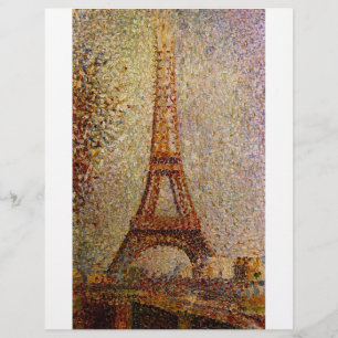 Georges Seurats målning: Eiffel Torn (1889) Reklamblad