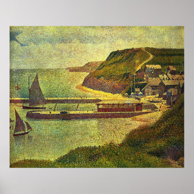 Georges Seurats målning: Port-en-Bessin (1888) Poster (Framsidan)