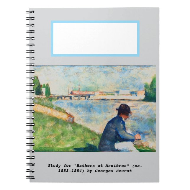 Georges Seurats vackra och pedagogiska studie Anteckningsbok (Framsidan)