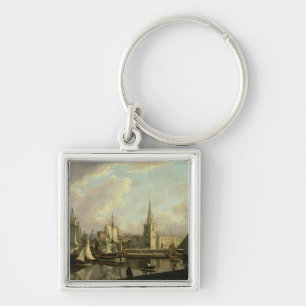 Georges skeppsdockahandfat, Liverpool, 1797 (olja Fyrkantig Silverfärgad Nyckelring