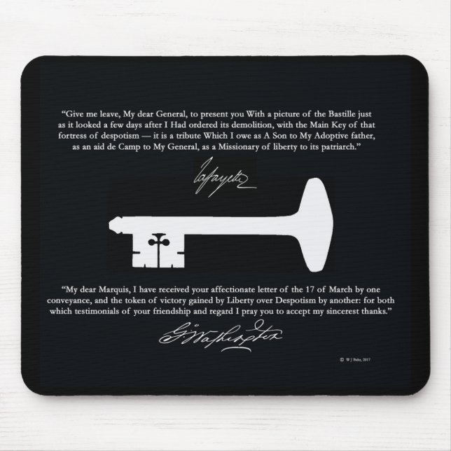 Georges Washington frihetnyckel Mousepad Musmatta (Framsidan)