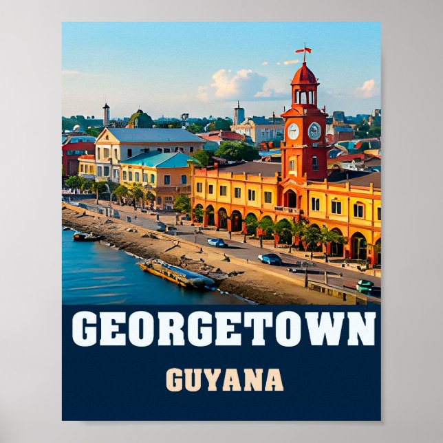Georgetown Colonial Waterfront och Guyanesiskt arv Poster (Framsidan)