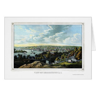 Georgetown D.C. Panorama- Kartlägga - 1855 Hälsningskort