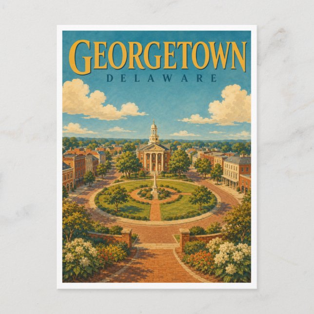 Georgetown Delaware The Circle GeoSaga Vykort (Framsida)