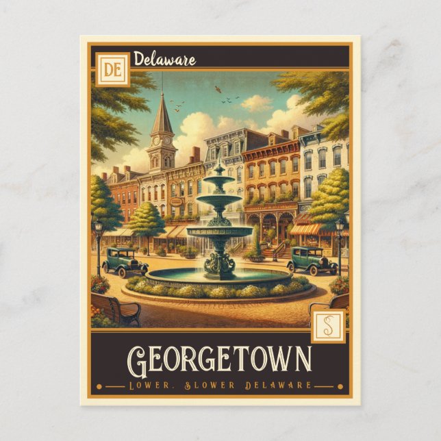 Georgetown, Delaware | Vintage Vykort (Framsida)