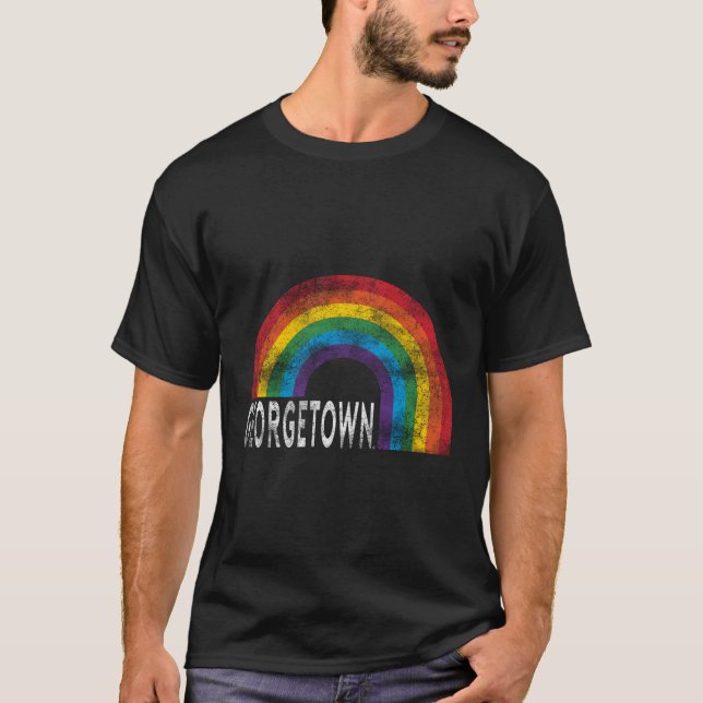 Georgetown Hoyas Pride Rainbow T Shirt (Framsida)