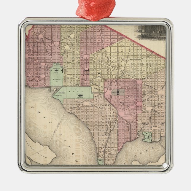 Georgetown och staden av Washington Julgransprydnad Metall (Framsidan)