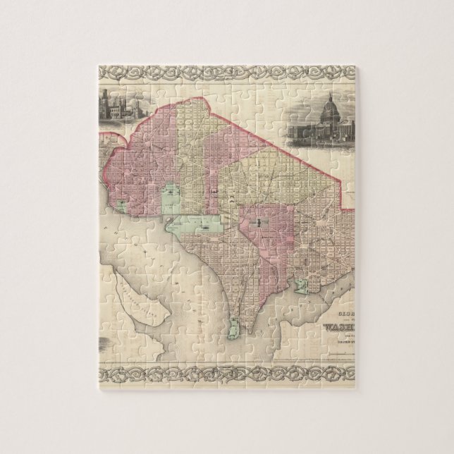 Georgetown och Washington City Pussel (Vertikal)