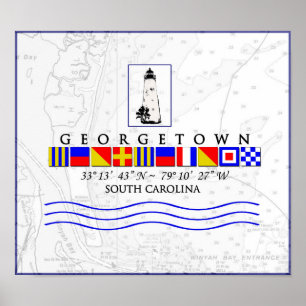 Georgetown SC Marine Signal Flagga Poster