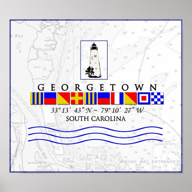 Georgetown SC Marine Signal Flagga Poster (Framsidan)