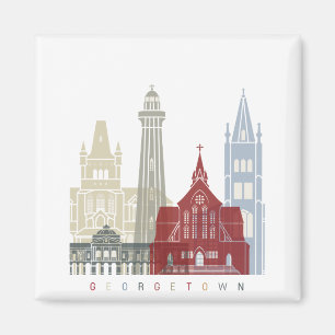 Georgetown skyline poster magnet