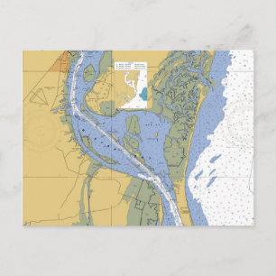 Georgetown, South Carolina Nautical Chart Postcard Vykort