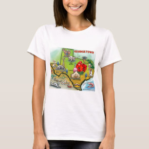 Georgetown Texas Tecknad Karta Tee