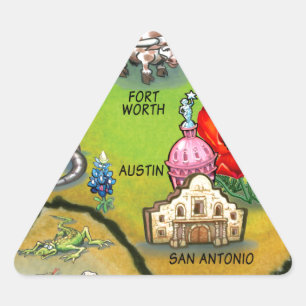 Georgetown Texas Tecknad Karta Triangelformat Klistermärke
