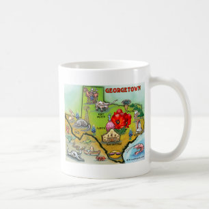 Georgetown Texas tecknadkarta Kaffemugg