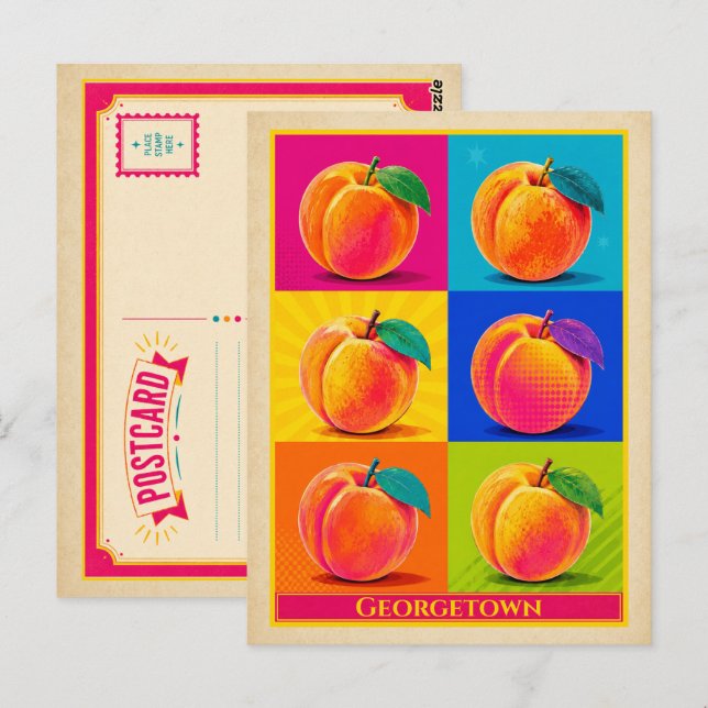 Georgetown vykort Delaware Peach Vintage (Fram/baksida)