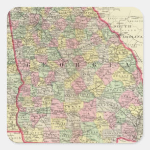 Georgia Alabama Fyrkantigt Klistermärke