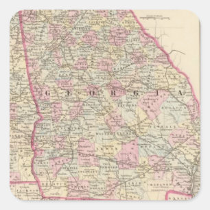 Georgia Alabama Fyrkantigt Klistermärke
