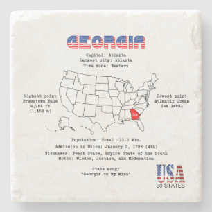 Georgia American State på karta och användbar info Stenunderlägg