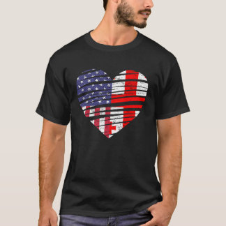Georgia Amerikansk Odlad Hjarta USA Patriot Arv T Shirt