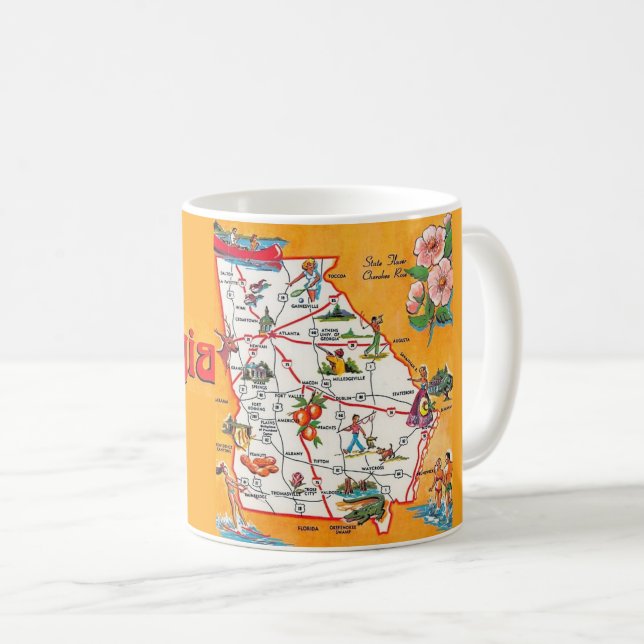 Georgia Antik Karta Kaffemugg (Framsida höger)