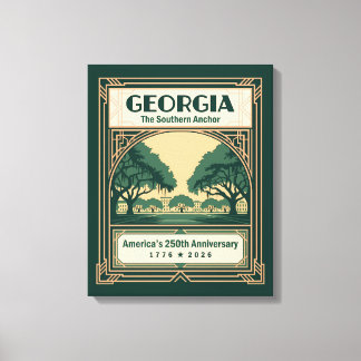Georgia Art Deco Amerika 250-årsjubileum Canvastryck