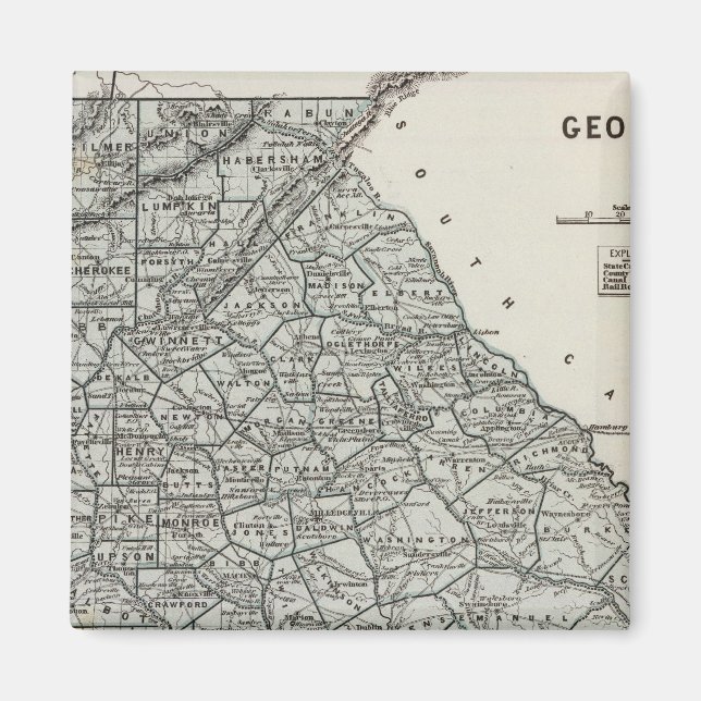 Georgia Atlas Karta Magnet (Framsidan)