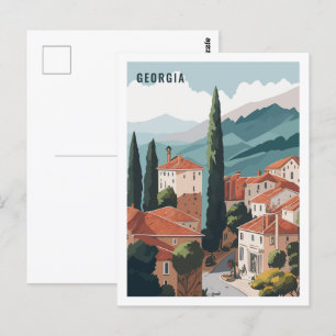 Georgia Berömd Travel Ställe Vykort