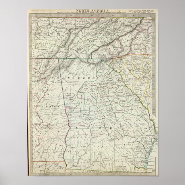 Georgia, bitar av NC, SC, Tenn, Ala, Florida Poster (Framsidan)