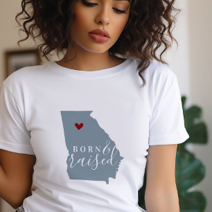 Georgia Born and Raising Redigerbar Färg-stat Ka T Shirt