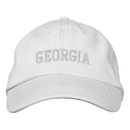 Georgia Embroied Justable Cap White Broderad Keps
