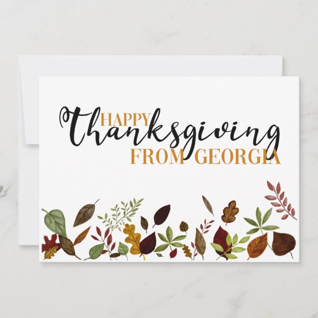 Georgia Fall Foliage Thanksgiving Card Julkort (Framsida)