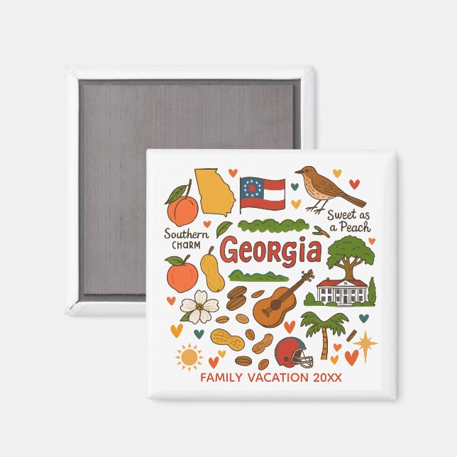 Georgia Family Trip Keepsake Custom Magnet (Front/Back)