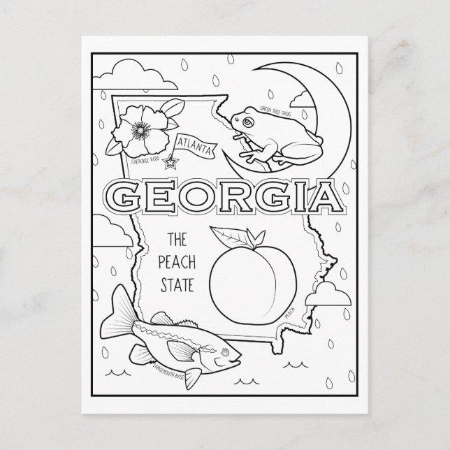 georgia färglägg mig collage vykort (Framsida)