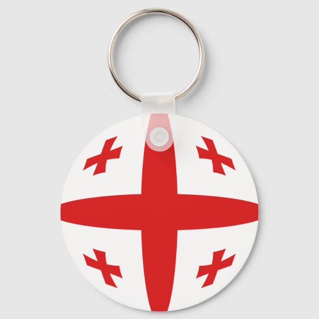 Georgia Fisheye Flagga Keychain Nyckelring (Framsida)